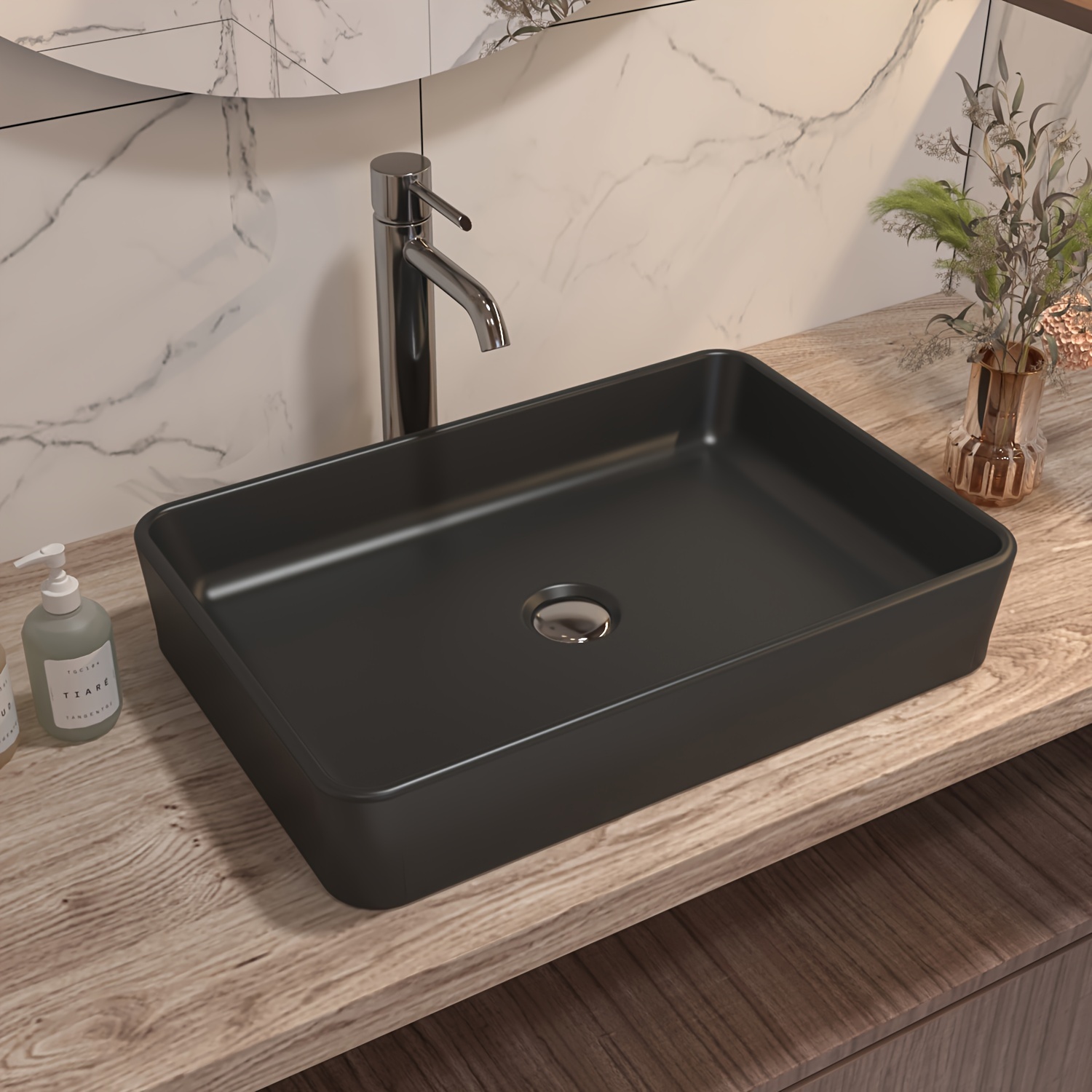 

Deervalley Dv-1v0010/dv-1v032 20 Inch Bathroom Sink, Rectangular Countertop Above Countertop, Ceramic Rectangular Sink, Bathroom Sink, Art Basin, Excluding Faucet