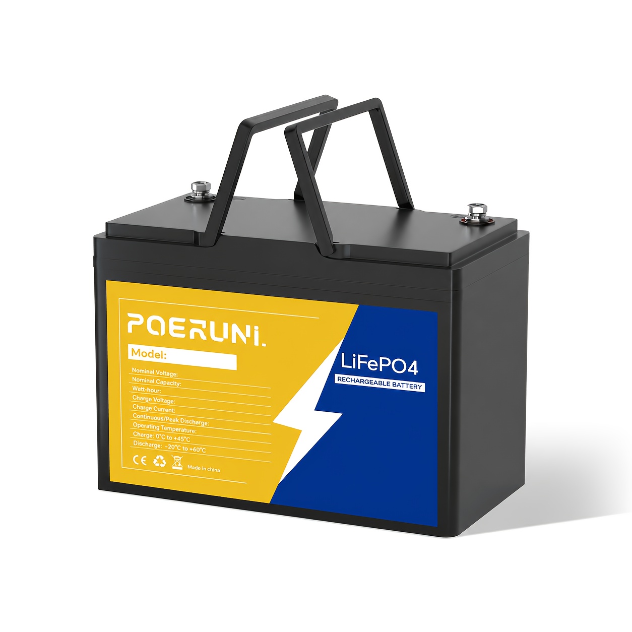 TEMU Poeruni 12v 100ah Lifepo4 Battery, Lightweight Deep Cycle For Golf Cart, Travel Trailer, Motorhome & Marine. Built-in Bms, 15000+ Cycles,
