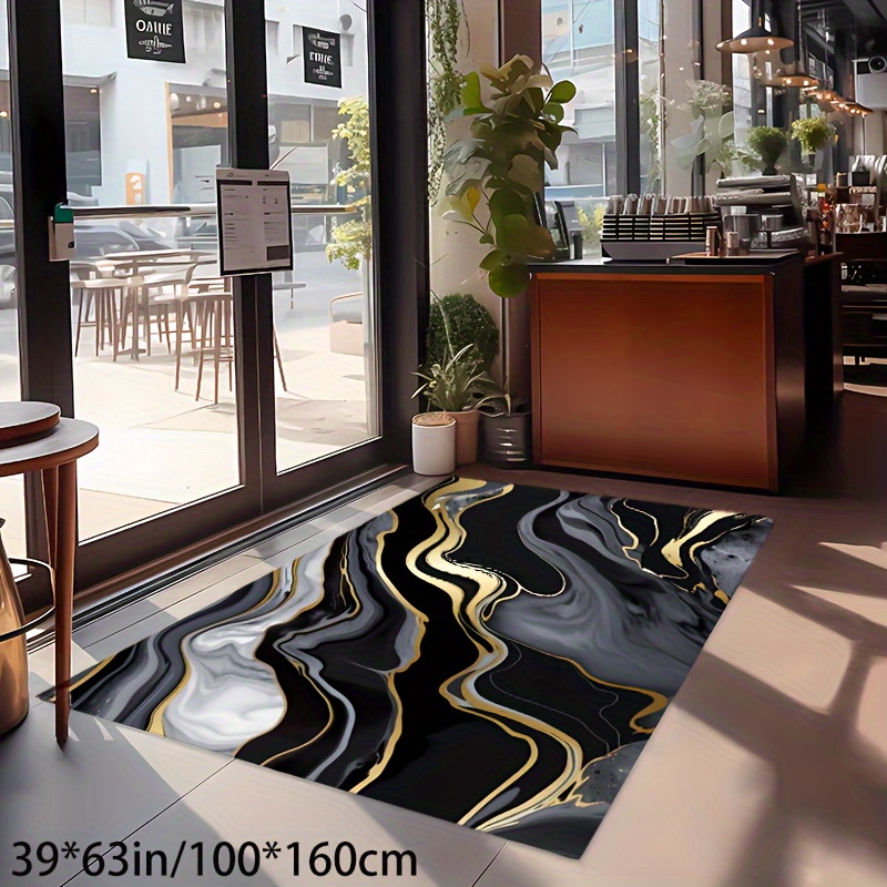 

Luxurious Golden Diamond Velvet Area Rug – Non-slip Backing, Polyester Fabric, Durable 800g/m², Washable – Modern Nordic Style Carpet For Living Room, Bedroom, Dining, Office, Hotel, Cafe – Home Decor