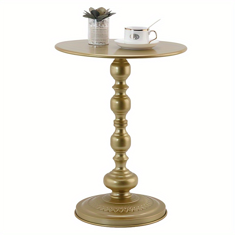 TEMU Mesa auxiliar pequeña de 1 pieza para sofá, estilo crema, para , creativa, mesa redonda de hierro y simple, ancho 40 cm / 15.7 in