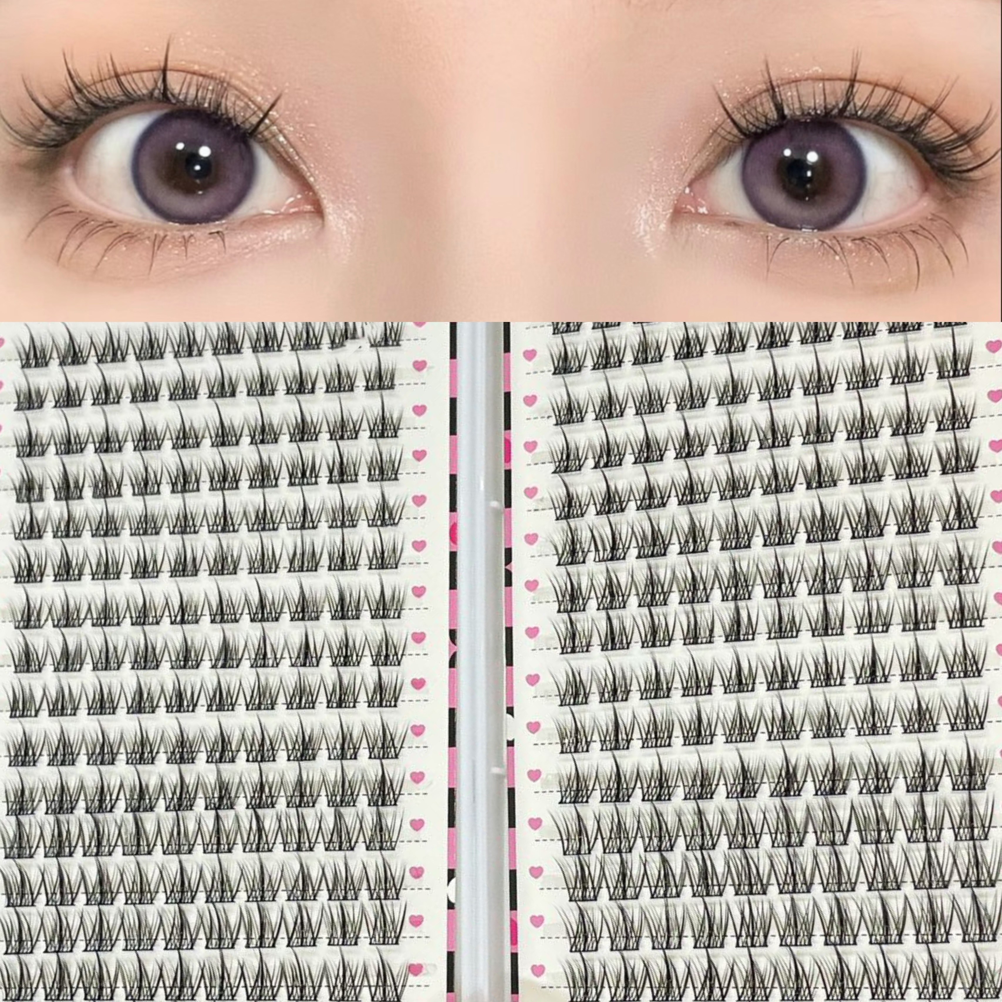 

Miixaohe Sweet Cool 320 Cluster Eyelash Book - Diy Eyelash Extensions With Natural, Anime, , Cluster & Fluffy Styles - C Self-adhesive Lashes For Beginners, Reusable - Mixed Lengths 10-15mm