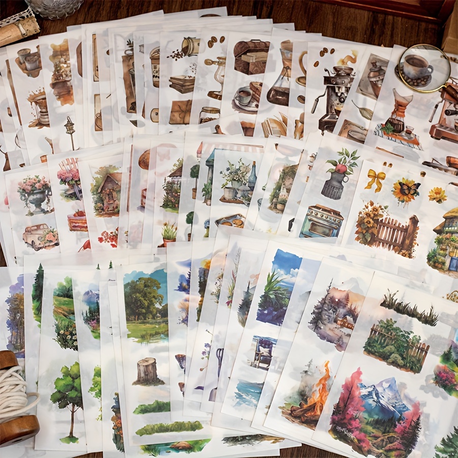 157Pc Autocollant Scrapbooking Sticker Vintage Motif Fleur Plante Papillon Autocollant Adhésif