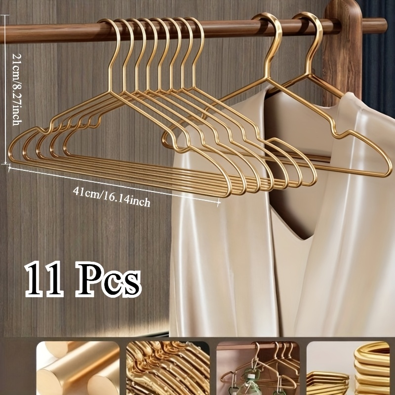 Image of 11pcs Upgraded And Thickened Anti-slip Design, Clothes Hanging Without And Hurting Clothes, Suitable For Dormitory Bedrooms, Used To Hang Suits, Clothes, Pants, Towels And Christmas Clothes