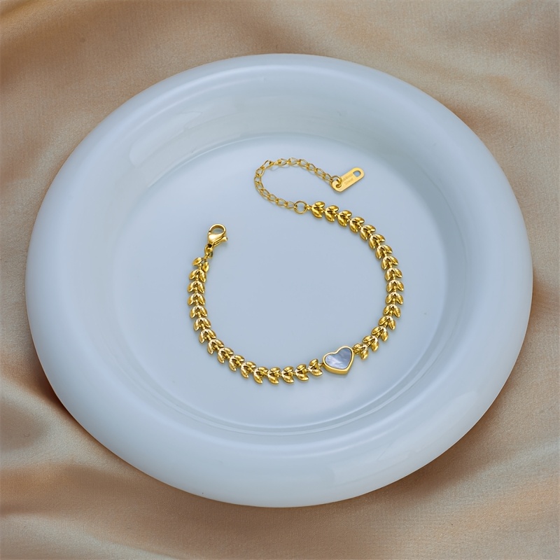 18K Gold Plated Heart Bracelet, Elegant Design for Daily Wear