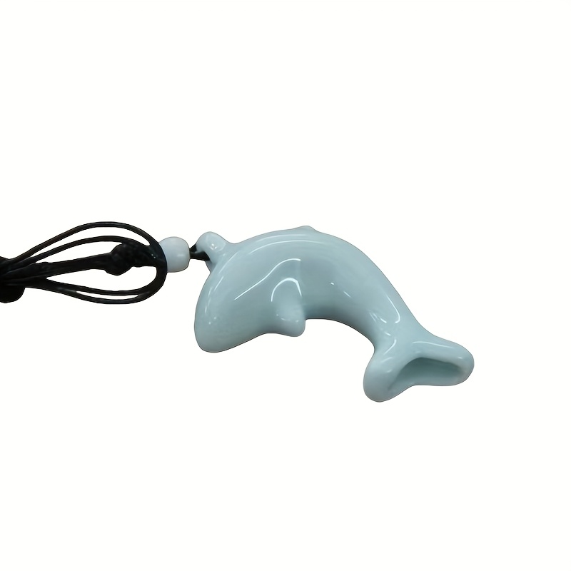 3pcs Ceramic Dolphin Whistle Necklace Set, Adjustable