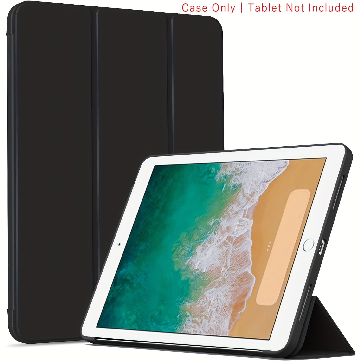 E-shop Hülle für iPad Air 1/2 9,7'' 5. 6. Generation 2017 2018 A1893 A1822, dreifach faltbare Klapphülle mit Ständer aus Kunstleder, weiche