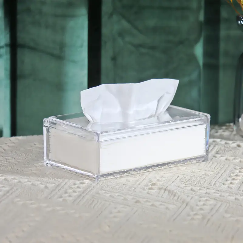 1pc sleek european style transparent acrylic tissue box holder durable wear resistant smooth dispensing design ideal for living room dining room bathroom decor bathroom accessories european style holder clear acrylic material toilet paper holders Product details 1
