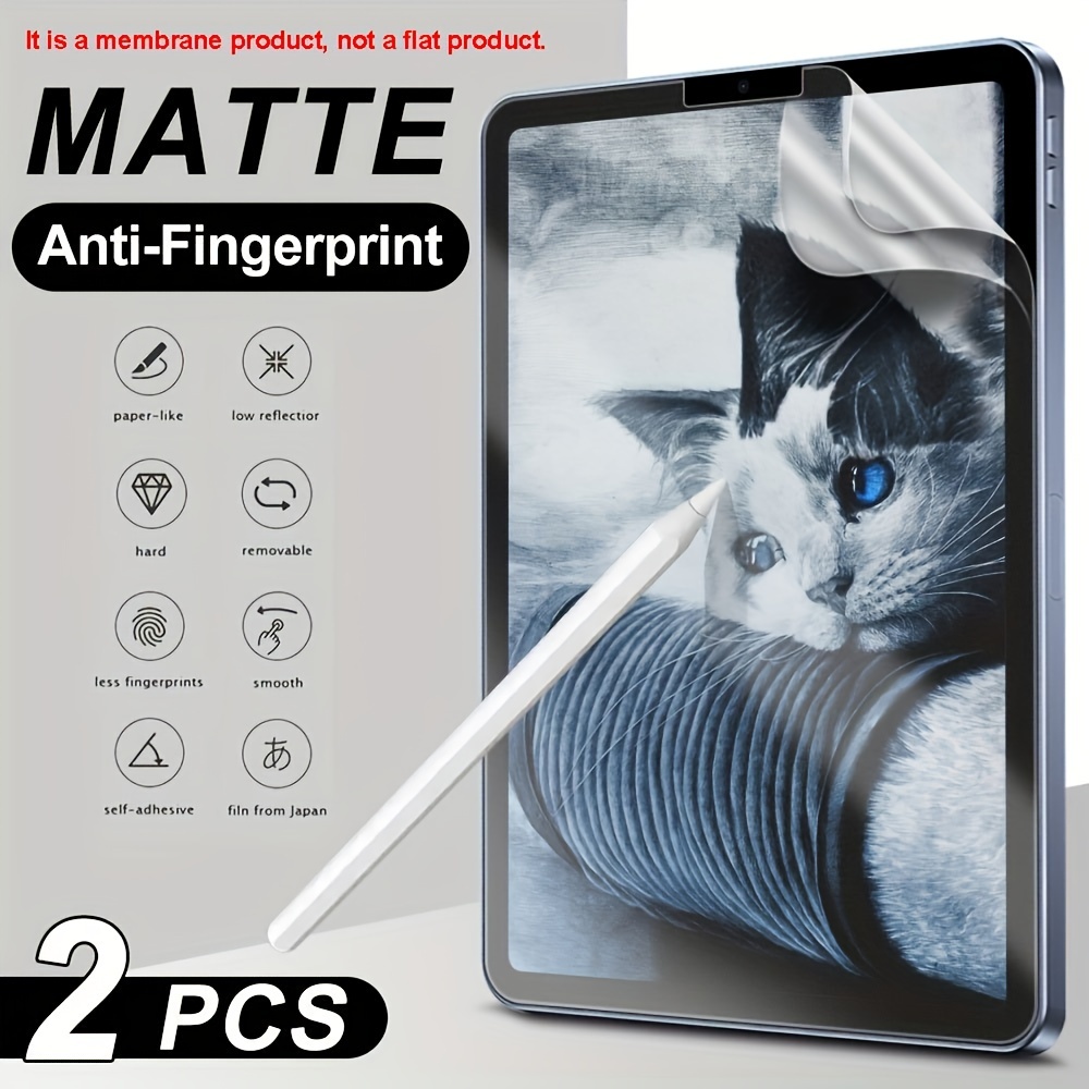 

2 Sheets Matte Paper Writing Screen Protector For Air 4 5 3 2 1, 10 2022 10.9, 9 8 7 2021 2020 2019 10.2, Pro 11 12.9, 8.3, 5 6 2017 2018 9.7, Anti-glare Sensitive Touch, Office/painting,[2in1 Set]
