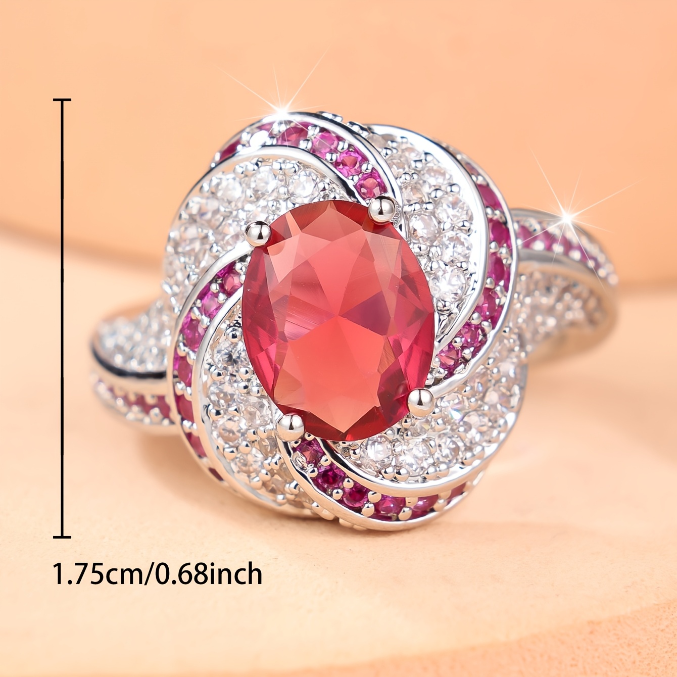 Gorgeous Light Luxury Ring Inlaid with Synthetic Zirconia