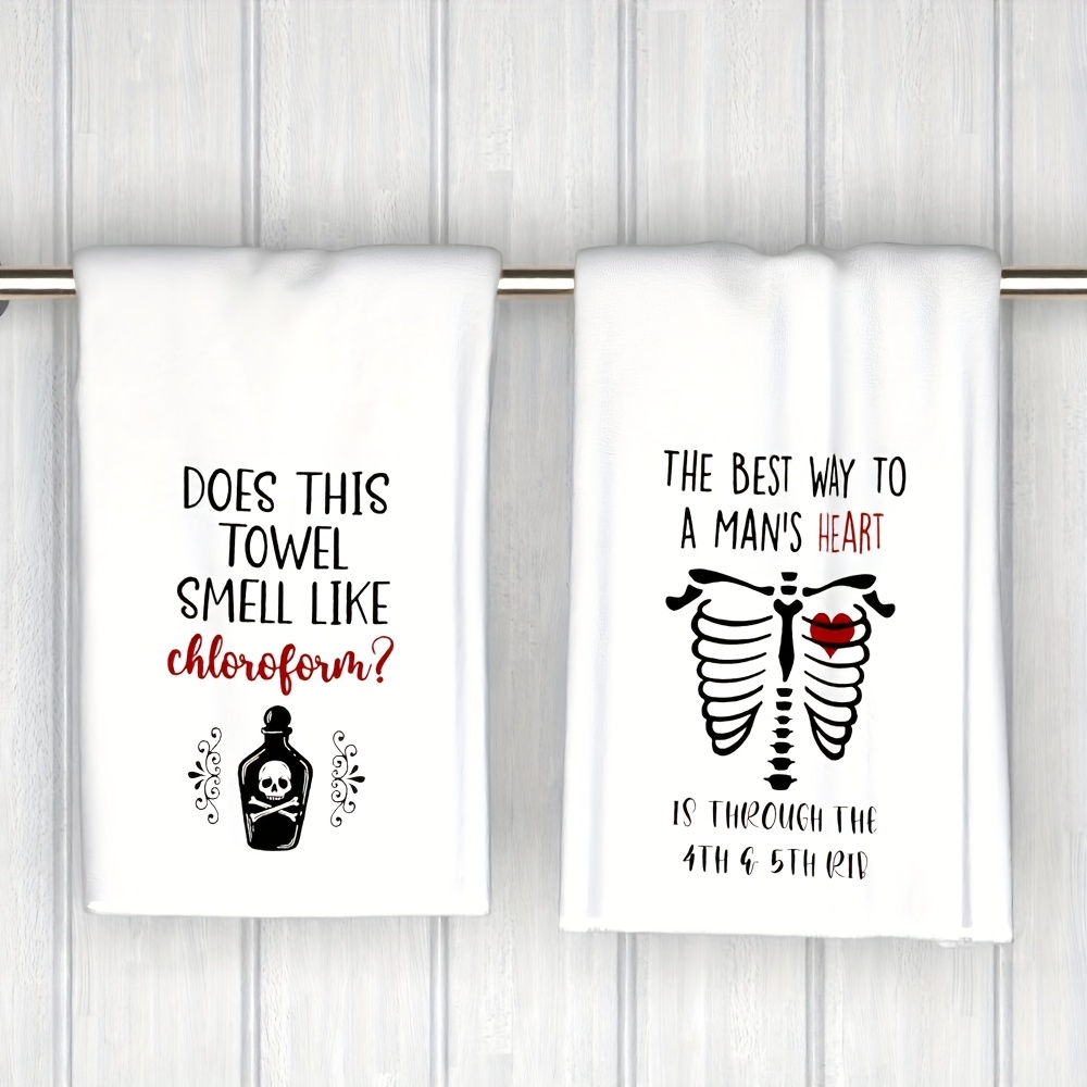 TEMU 2 Set 18*26 Inch High Quality Towels Kitchen Towels Dish Towels, Does This Towel Smell Like, Funny Gothic Kitchen Towels, Towels
