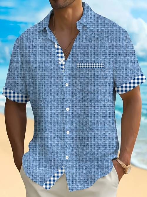 mens short sleeve shirt design with pocket