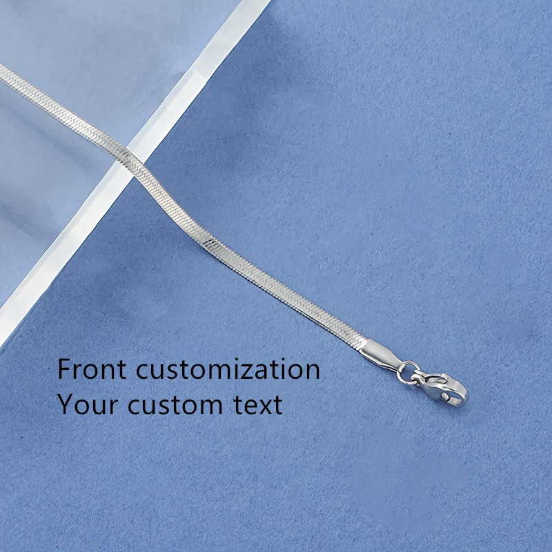 TEMU Braccialetto/Cavigliera in Acciaio Inossidabile con Catena a Personalizzata - Data, e , Gioielli Piatto Regolabili per , Design Unisex