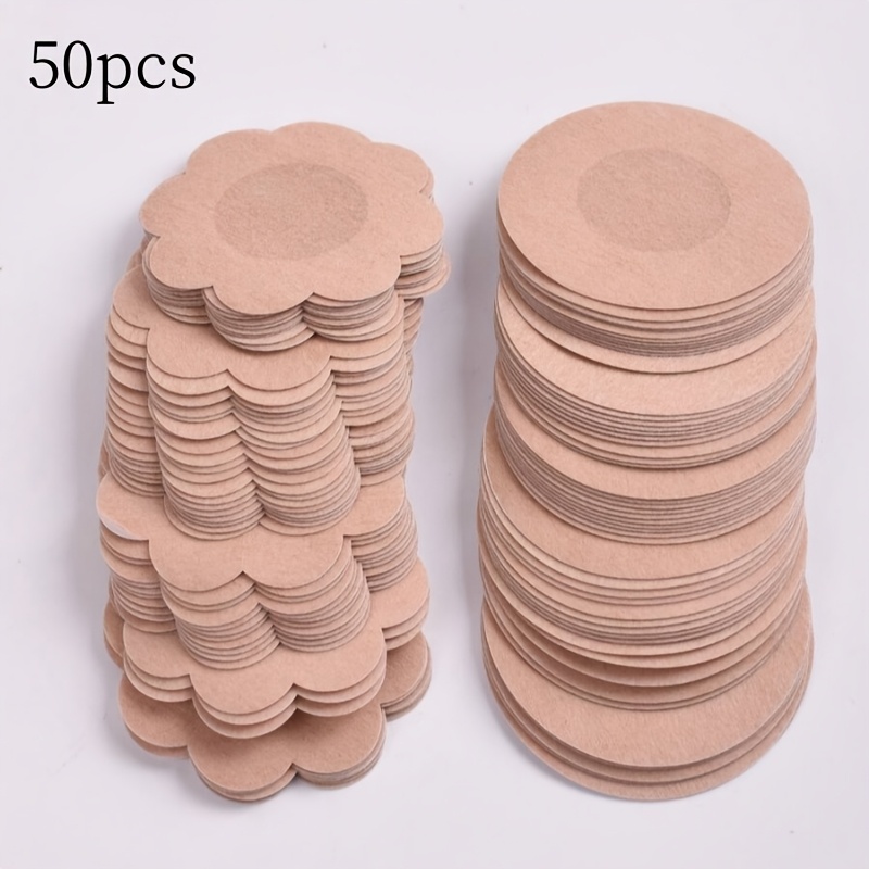 50pcs Disposable Nipple Stickers, Self-adhesive Breathable Seamless Invisible Bra, Underwear Accessories and Underwear Accessories, Women's Fitting Bra Liners - Nipple Stickers Prevent Exposure, Perfect Match for Fashion and Swimwear, Wedding Photography Supplies