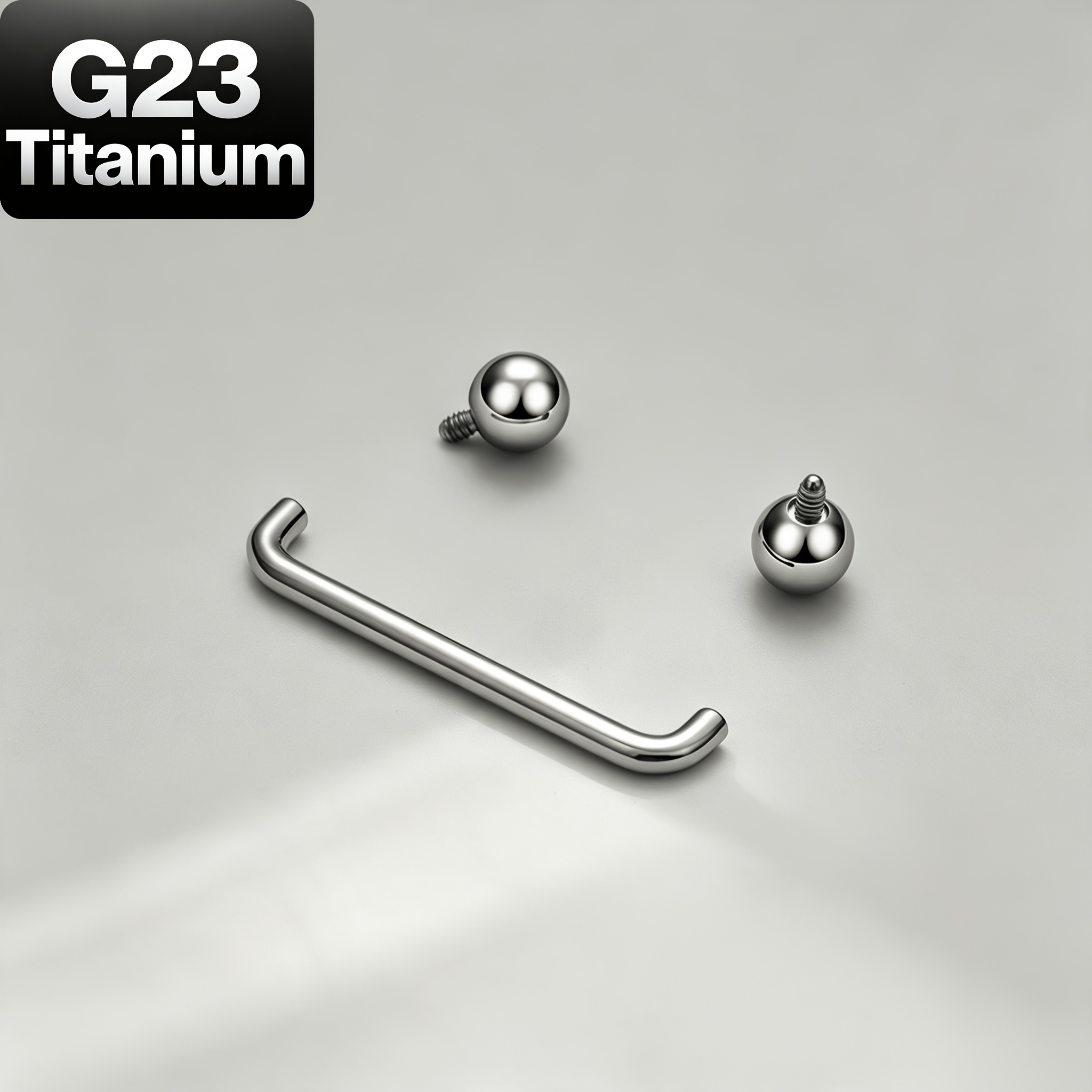 TEMU G23 Titanium Surface Piercing Double Ball Stud Subcutaneous Anchor Pin, 16g Internal Thread Mini Subcutaneous Implant, Fashion Body Piercing