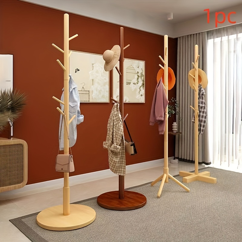 

1pc Wooden 8 Detachable , Freestanding Hat And Garment Stand, Multipurpose, , For Entryway