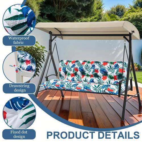 swing replacement seat cushions porch swing cushion with backrest 2 3 seater replacement 4 thicken swing cushion with ties garden recliner seat cushions waterproof sofa pads 59x40in 150x100cm