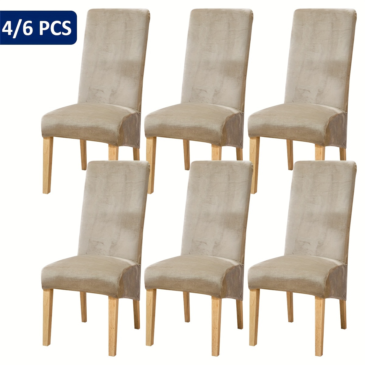 

Housses de chaise en velours 4/6 pièces, Housse de chaise extensible, Housse de protection pour meubles, Pour la salle à manger, le salon, le bureau, la décoration intérieure
