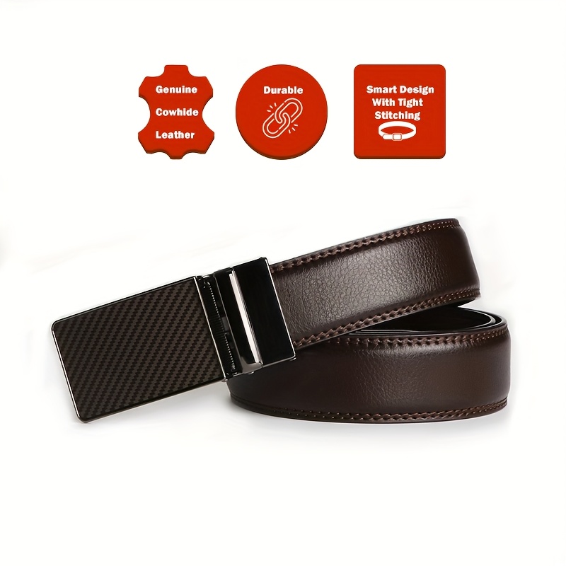 2pcs Stylish Cowhide Belts with Automatic Buckles for Everyday Use