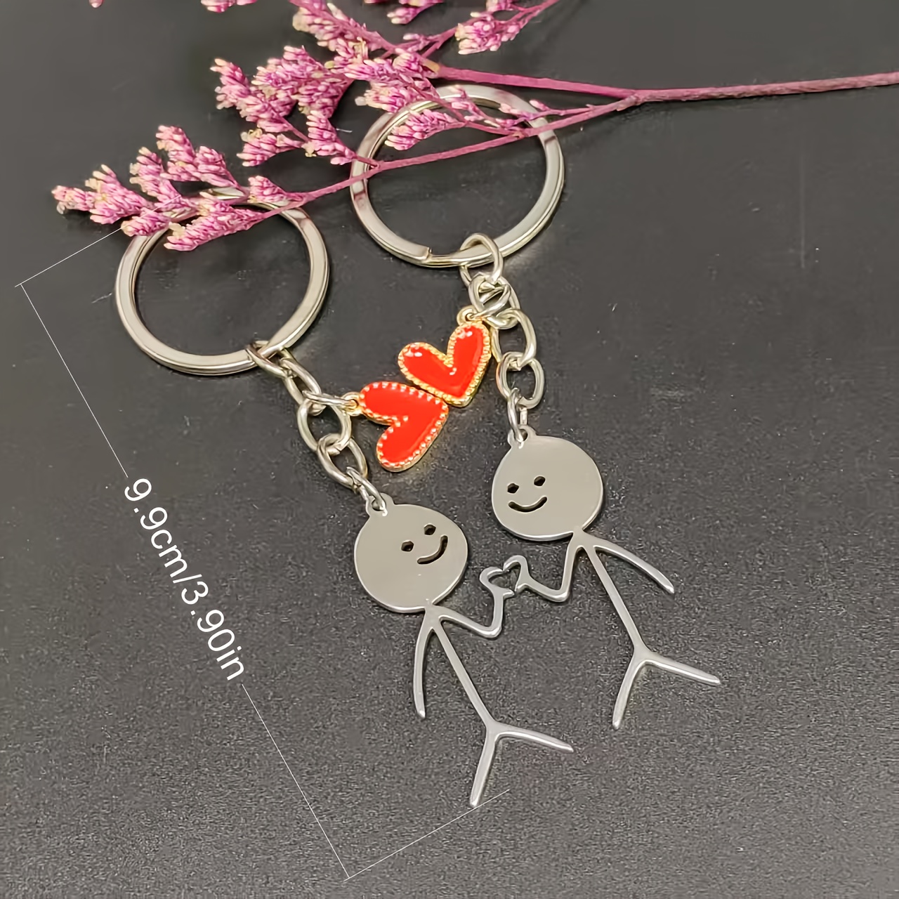 Matchstick Man Love Couple Theme Keychain, Perfect Gift