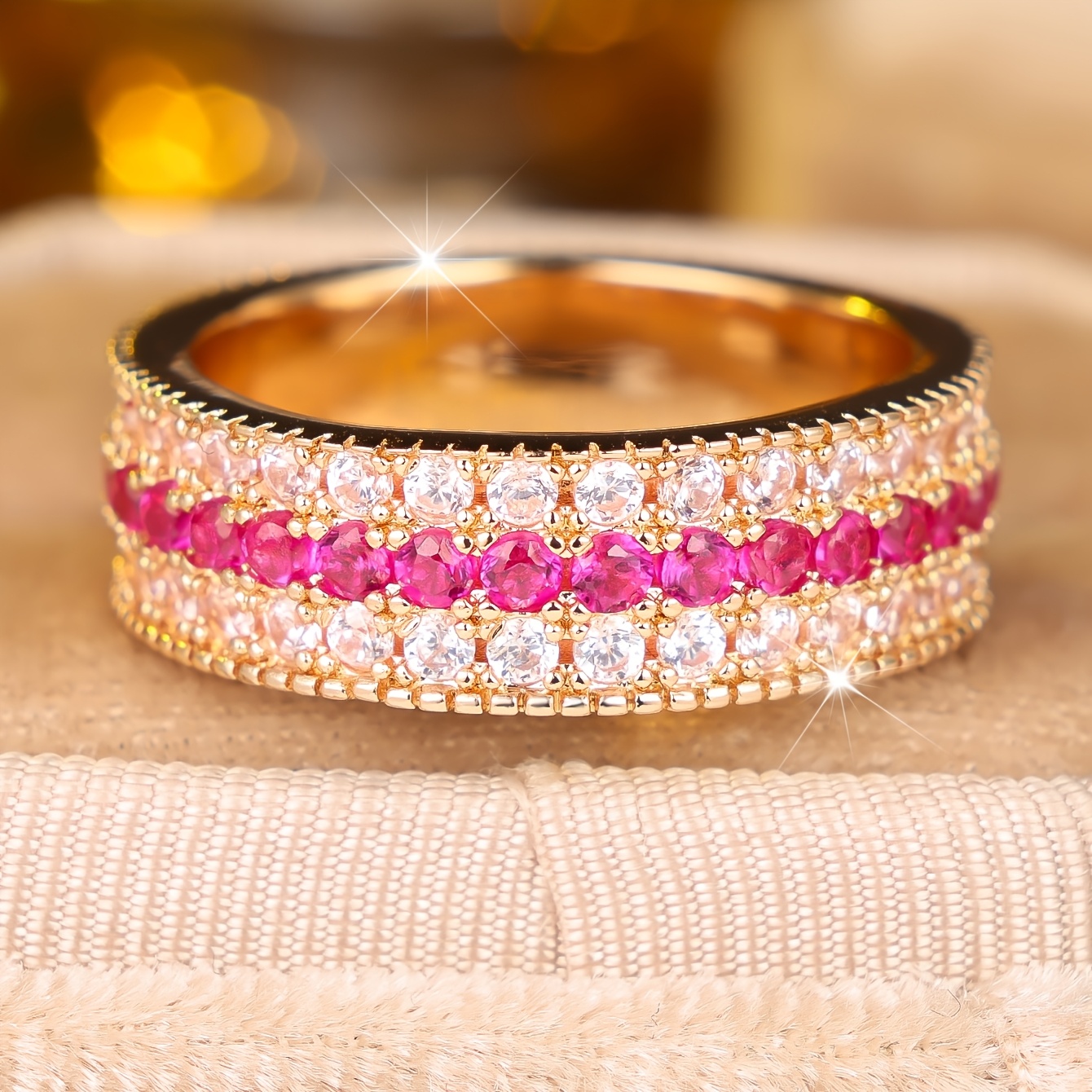 Exquisite Synthetic Zirconia Classic Wedding Promise Ring