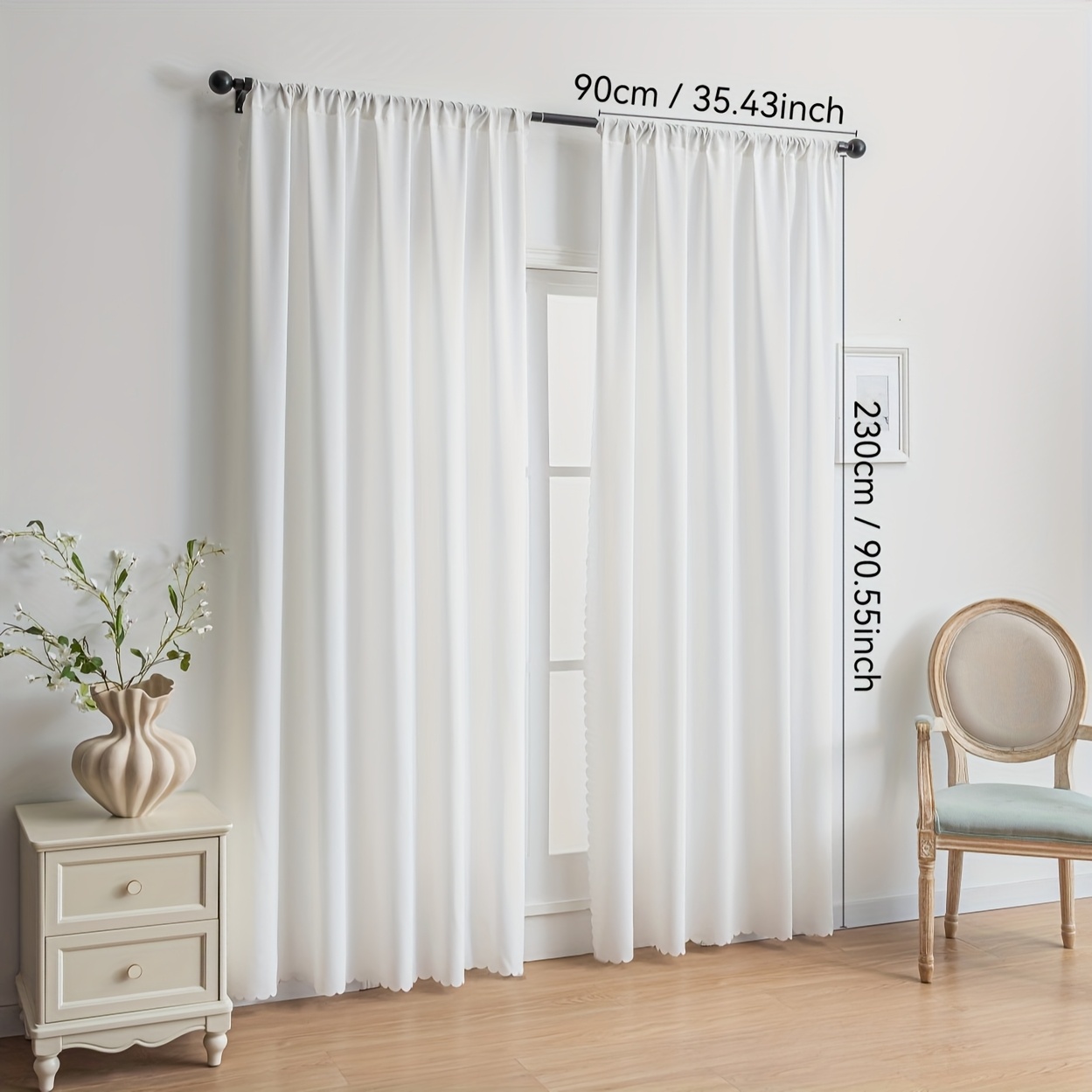TEMU 2 pezze bianche trasparenti ma non penetranti, privacy anti-luce e resistente all'usura per soggiorno, camera da letto e sala da con montaggio a