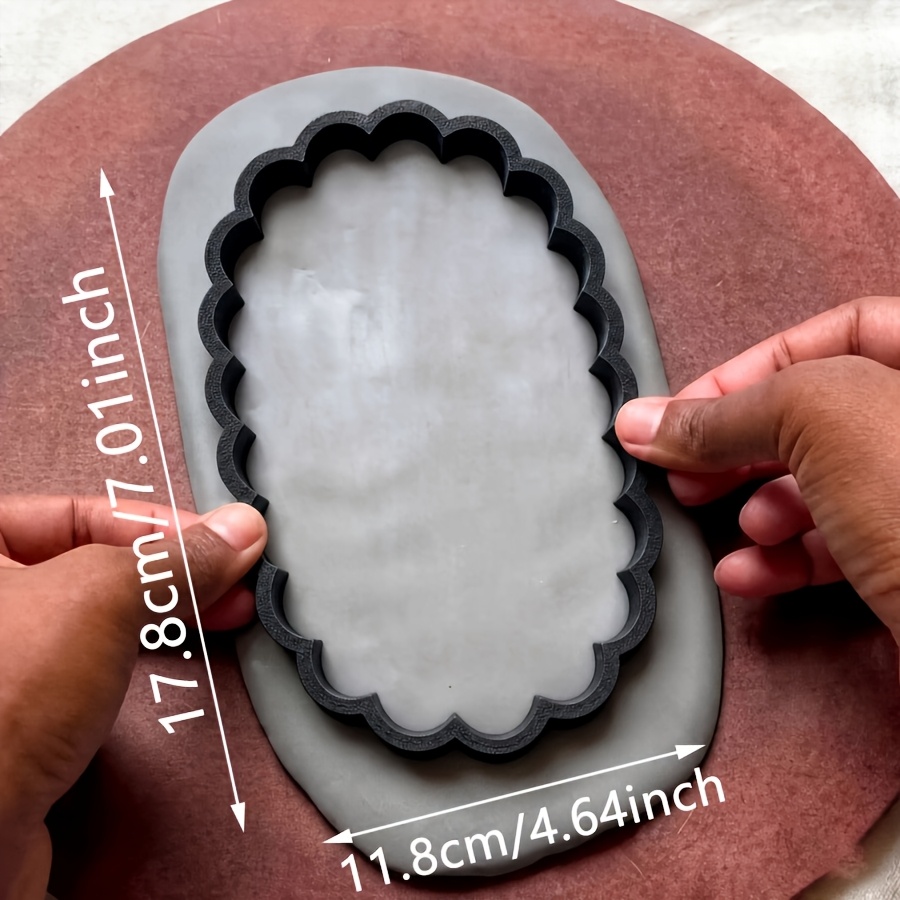TEMU Scallop Edge Pottery Cutter Tool - Plastic Scallop With Finger-press Design Suitable For Clay Slab , Compatible For Plates, Trays, Coasters &