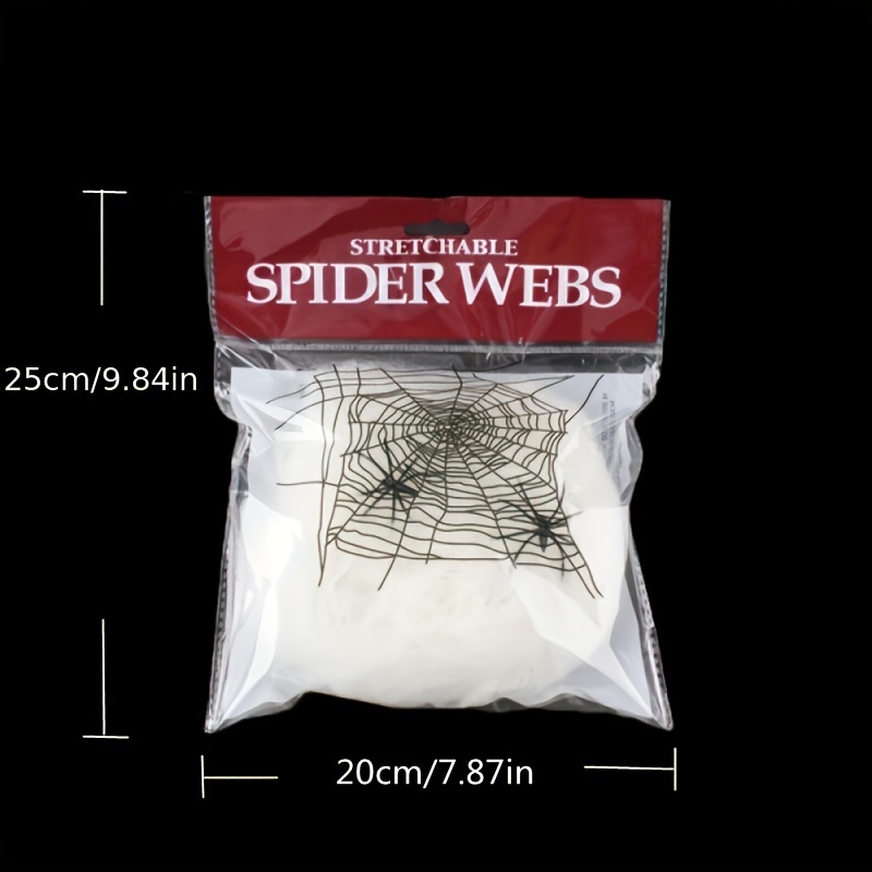 Image of Spooky Halloween Cobwebs- White Stretchy Web Decor For , Bar, Room, And Home Decor- Gift