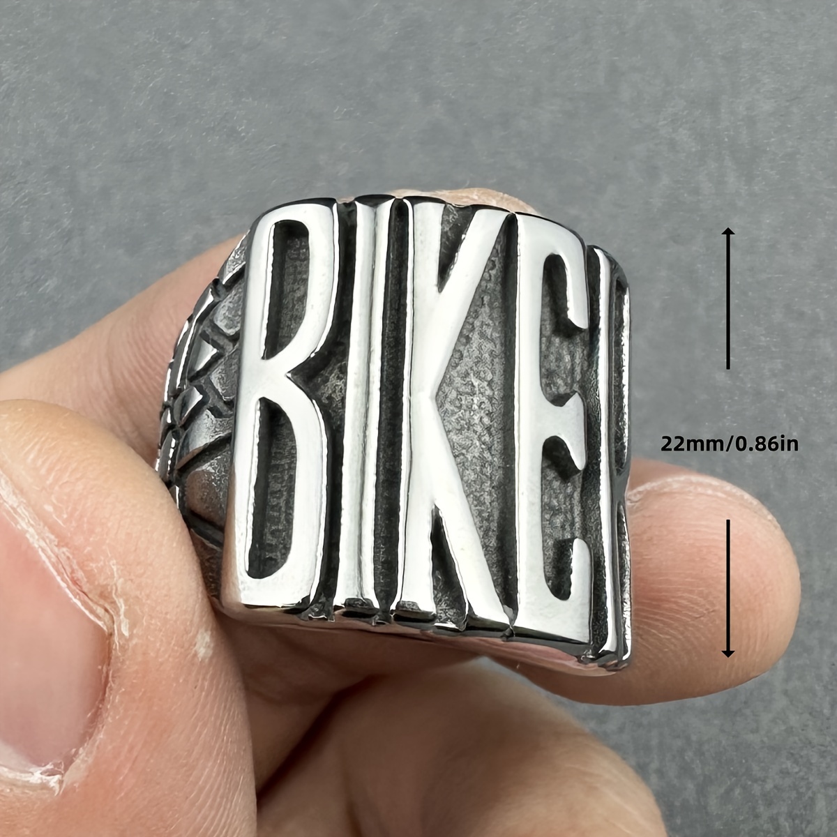 Image of 1pc Retro Silveryto Ride Biker Letter Ring 316l Stainless Steel Jewelry Motor Cycles Men Ring Jewelry