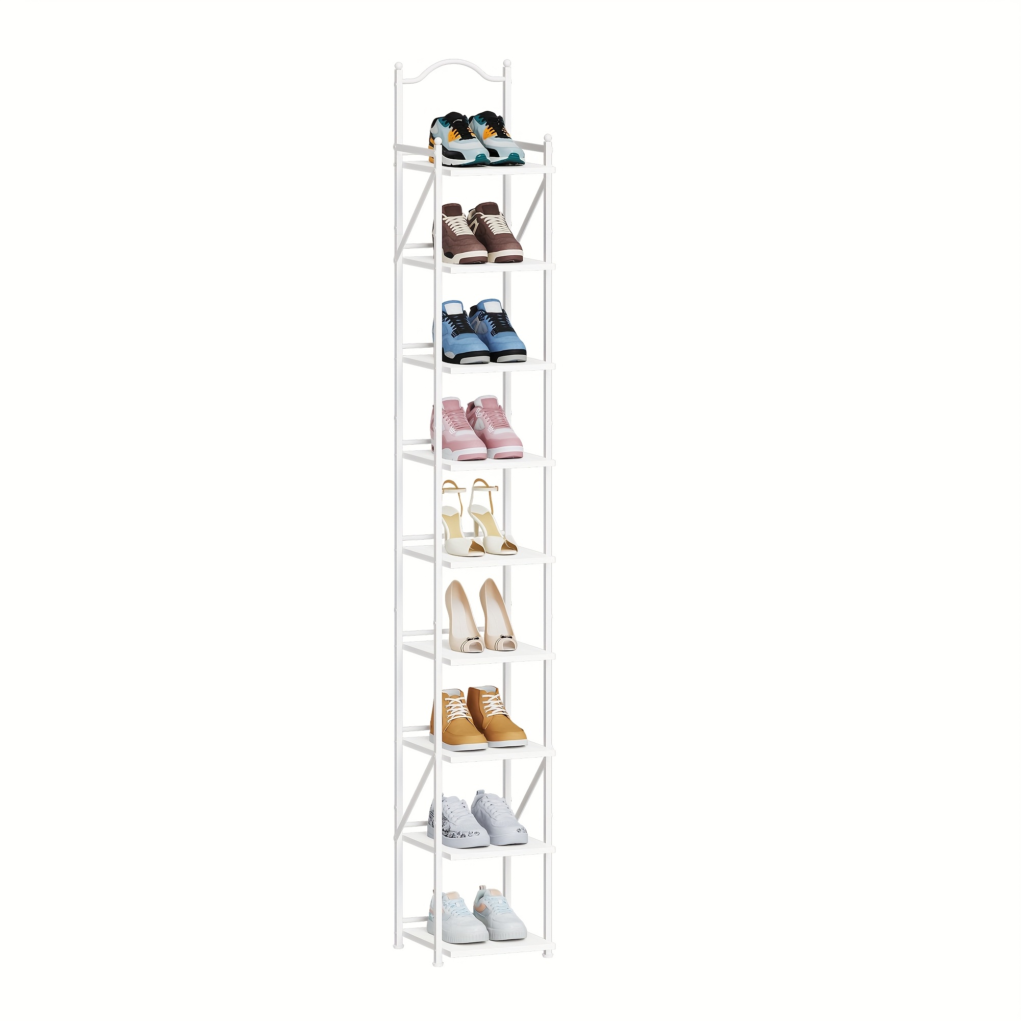 TEMU Estante vertical para zapatos, , estante para zapatos, 2 ajustables, de para la entrada, el pasillo, de estar, marrón/