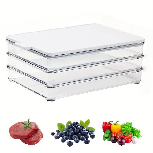 1 3 4 layer stackable freezer safe refrigerator storage containers food grade pc pp airtight leakproof dishwasher safe freezer to fridge safe for meat vegetables camping refrigerator storage bins food preservation clear visibility container durable polycarbonate