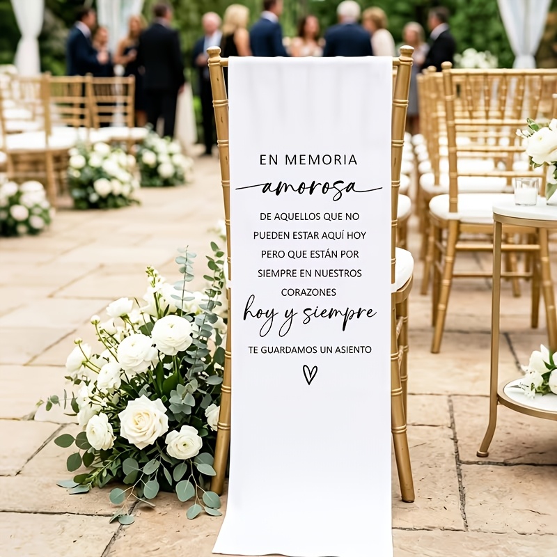 TEMU 1 pancarta reservada para asiento de boda en español, letrero de asiento de recuerdo sincero, decoración de boda en memoria de queridos