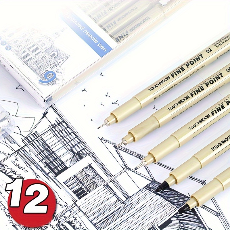 

Waterproof Fine Point Pen For Artists - Black Ink, Ideal For Sketching, Comics & Architectural Designs