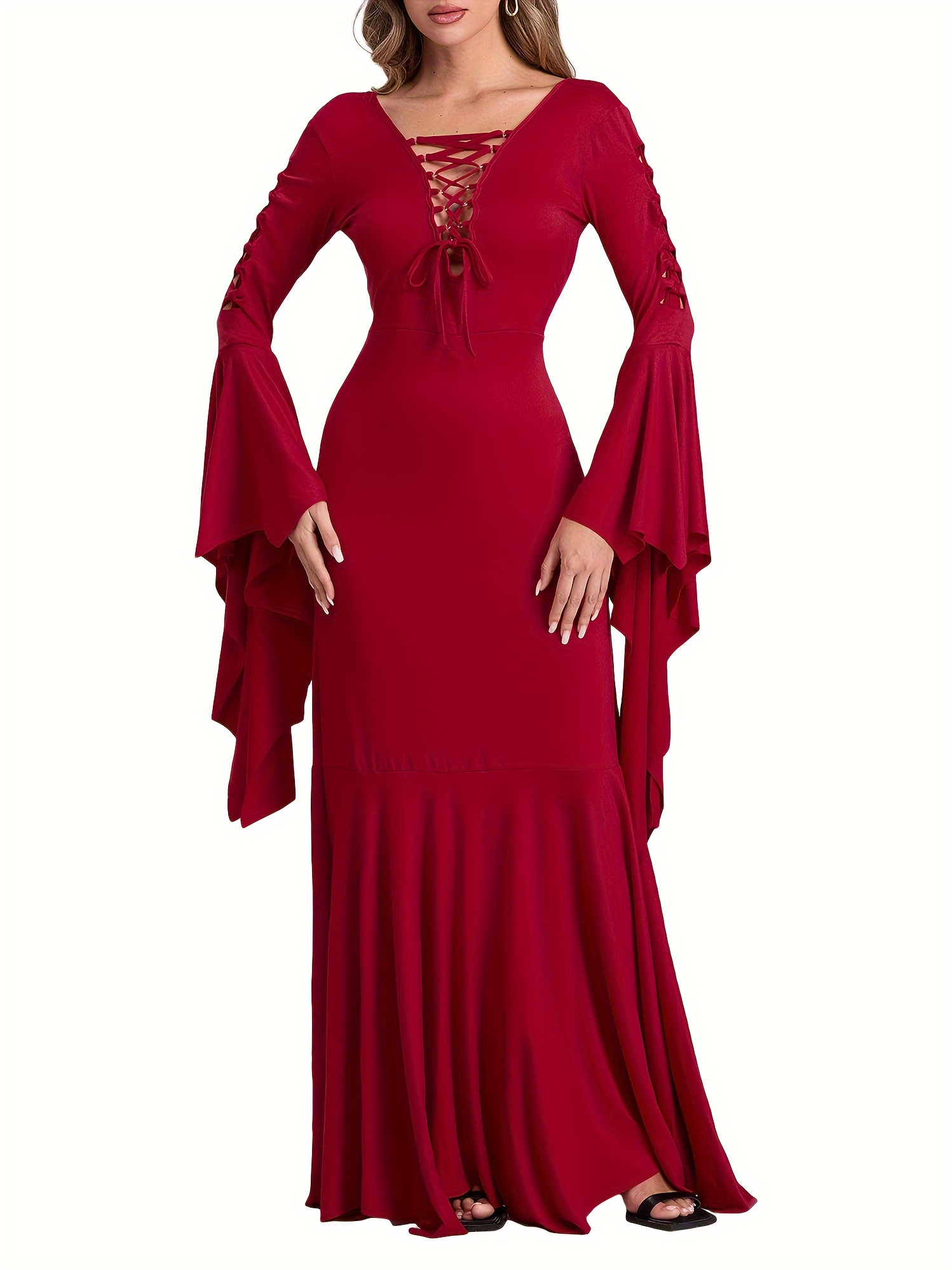 womens elegant gothic vampire costume long formal halloween - Temu
