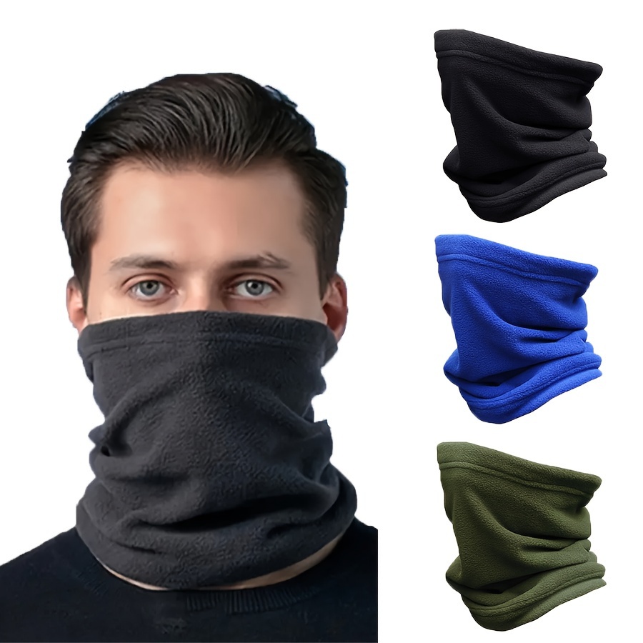 

Men's Winter Fleece Neck Gaiter: Cold And Warm Protection For Travel, Shopping, And Riding - 100% Polyester, Soft, And Hand Washable