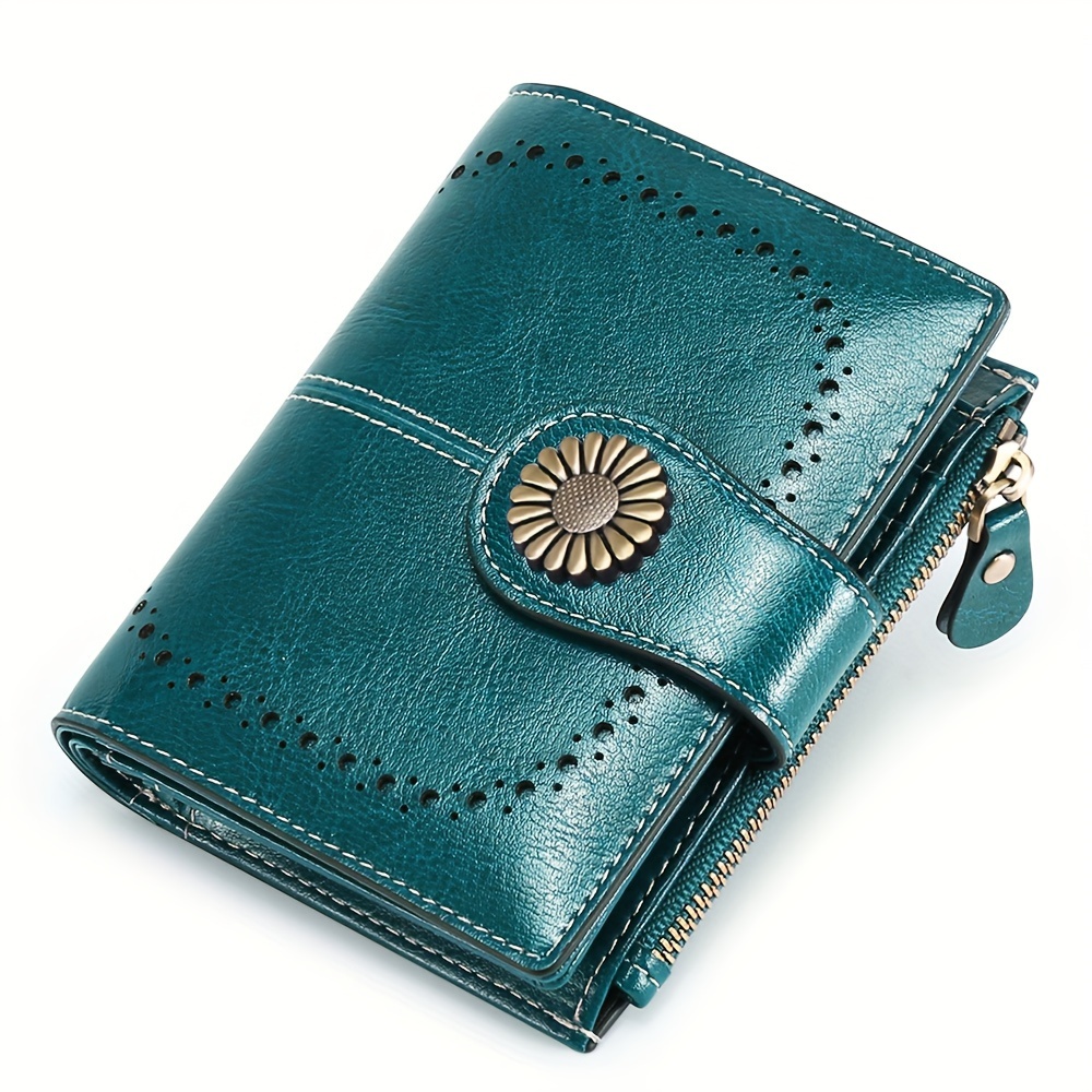 Vintage Fashion Short Women's Wallet, Zipper Card Holder, Multi-functional Portable Purse