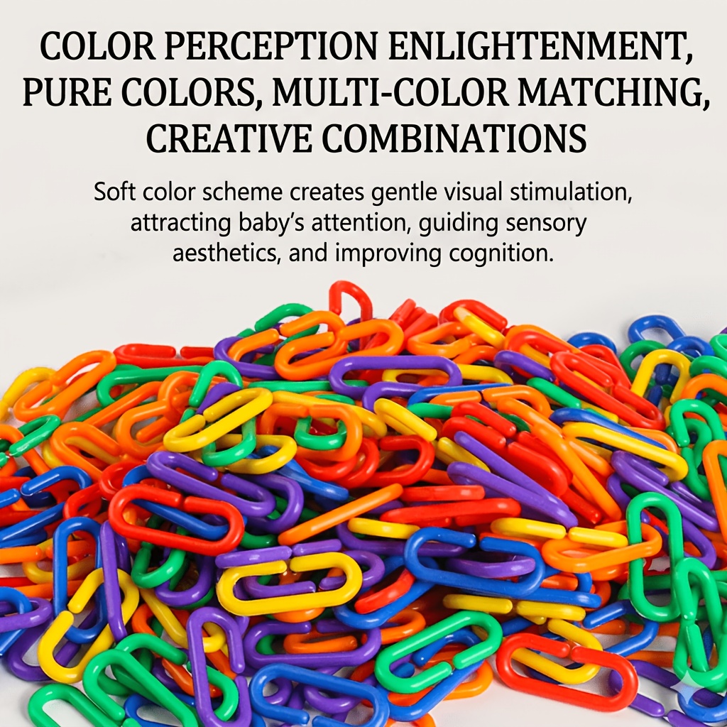 Image of New Kindergarten Tabletop Toy Puzzle Chain Toy Puzzle Chain Puzzle Blocks Puzzle Toy Geometric Chain Chain Link Plastic Blocks Kindergarten Small Pets Bird Toys Parrot Resting Chain Interactive Toy