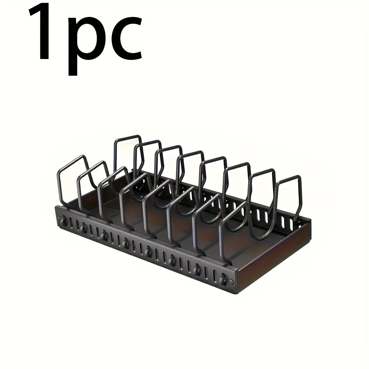 TEMU 1 pièce Support de rangement pour ustensiles et poêle à , boîte organisatrice coulissante pour sous-meuble avec séparateurs réglables, convient