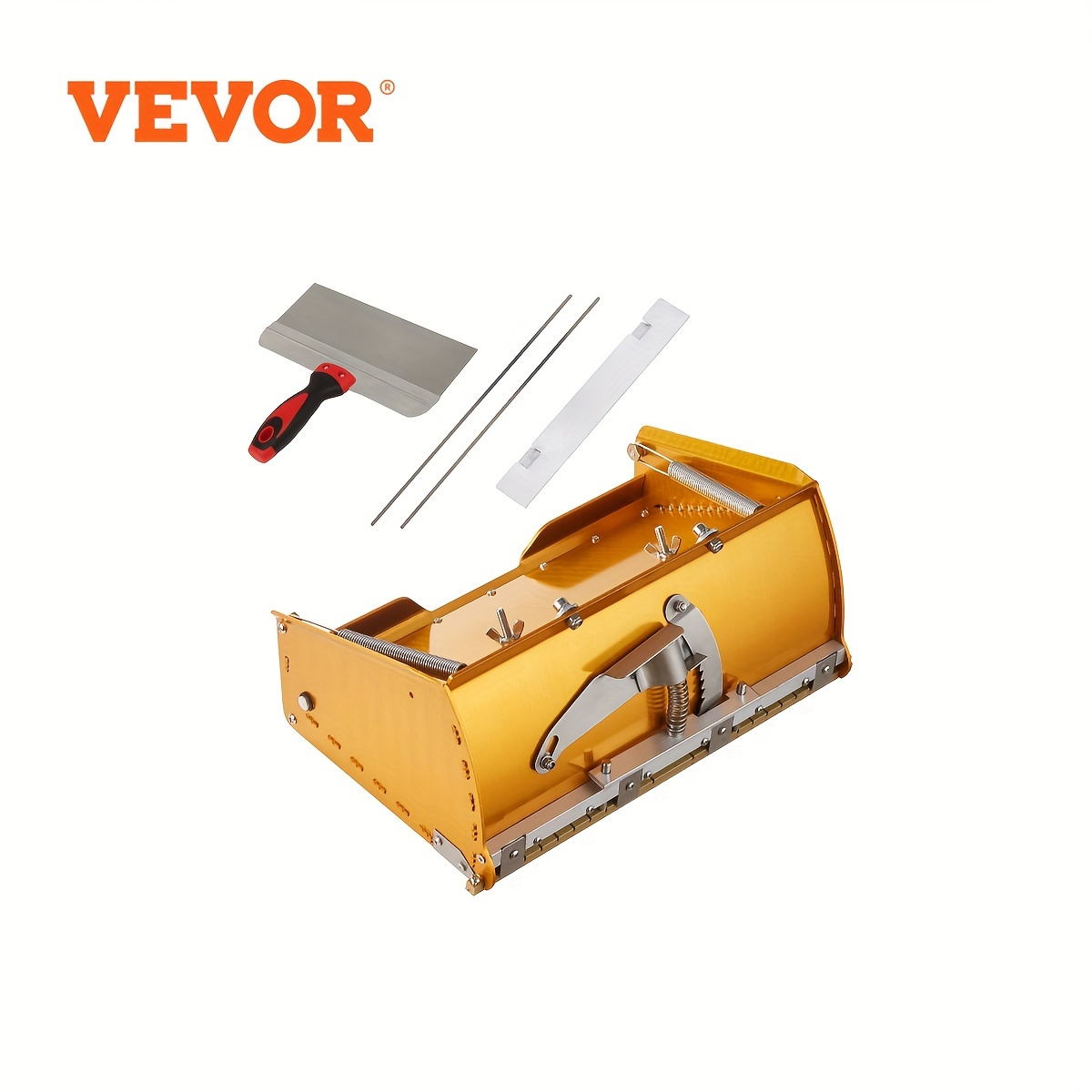 

Vevor Drywall Flat Box, 10-inch Wide , Aluminum Finishing Mud Box For Plasterboard, , , Bonus Mudguard, Extra 2 Stainless Steel Blades (10/12-inch)