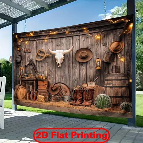 2d flat, 2d flat - 2d flat, 2d flat - 2d flat druckbanner, . western cowboy hintergrund - polyester stoff fotografie hintergrund & partybanner - fotografie tuch, für familienfeiern und allgemeine versammlungen, feiertagsfotografie
