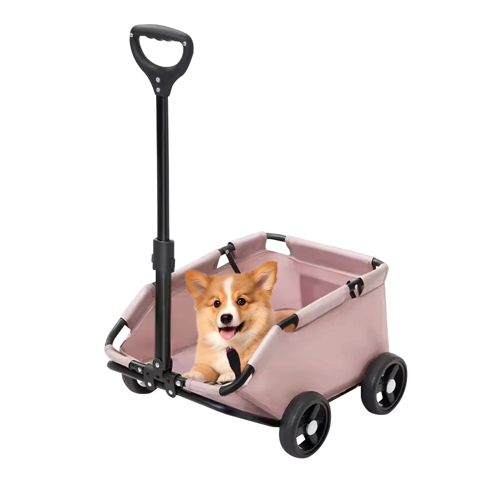 Compact Pet Stroller For Cats And Dogs With Cup Holder, Lightweight And Portable For Small To Medium Pets, Pink, Dimensions: 51*35*31cm
