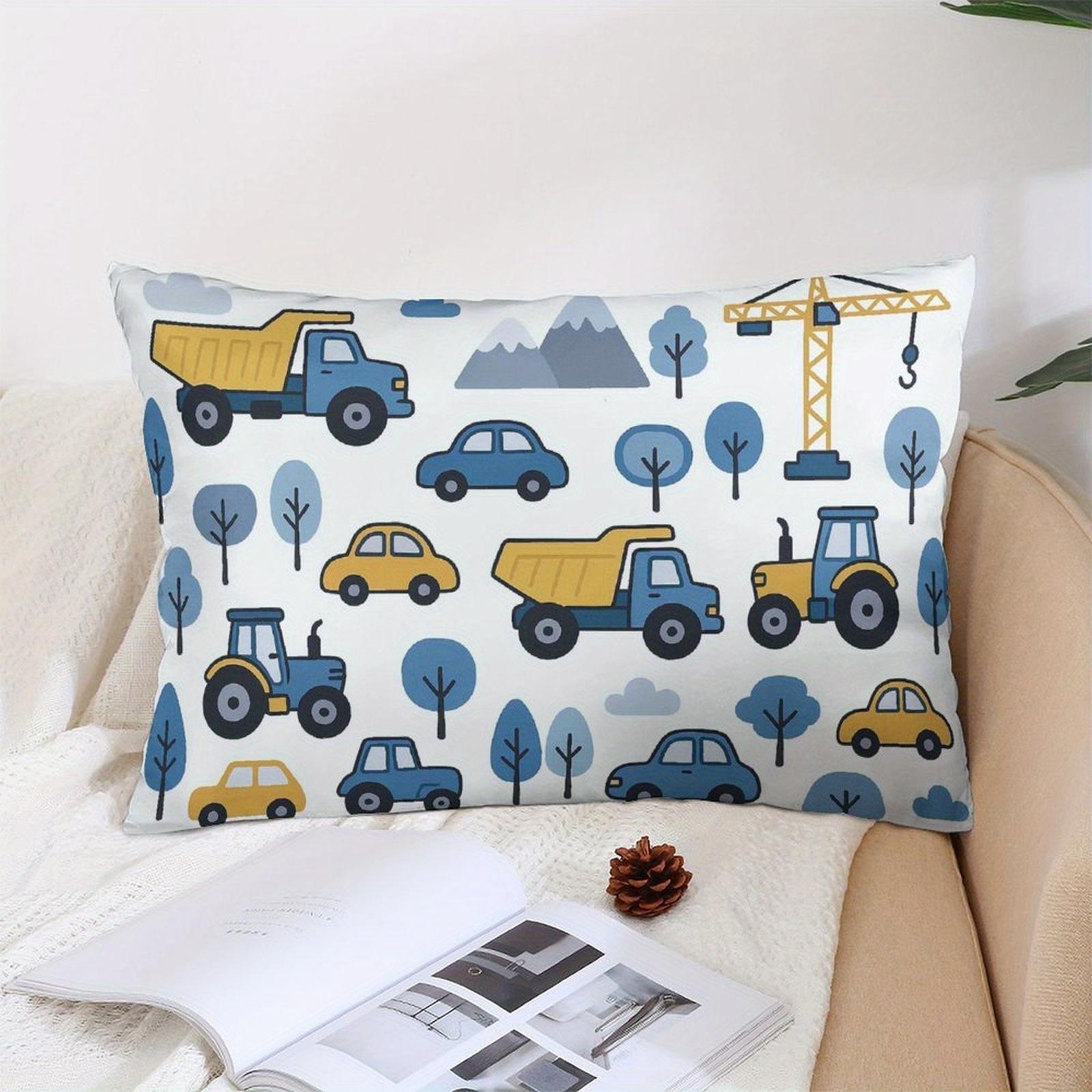 TEMU 1pc, Scene Themed Pillow Cover, Fashionable Decorative Pillowcase (single-sided 2d Flat Printing, No Embroidery, Polyester, Pillow Inserts Not