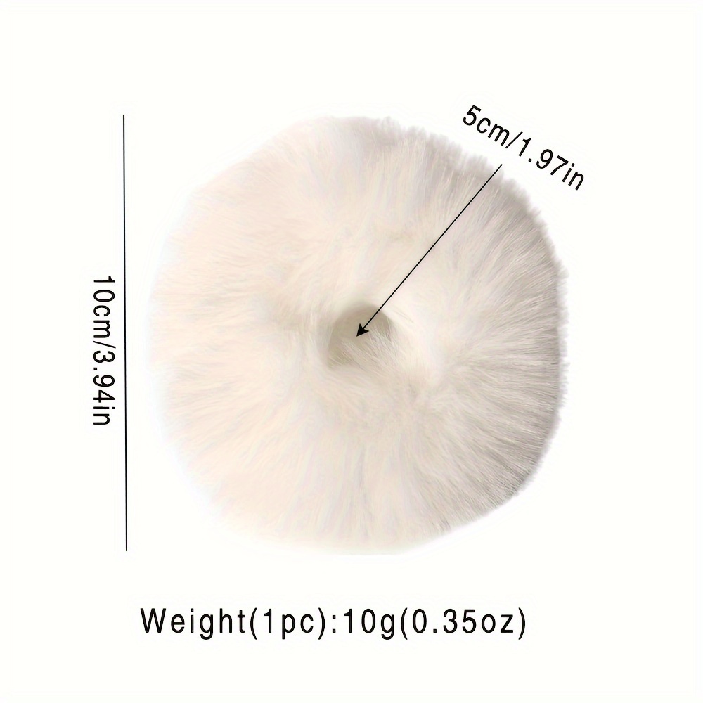 2 Stück Pelzige Haargummis – Mit Kaninchenfellimitat, Elastisch, Ca. 8,9 Cm, Für Mädchen & Frauen, Rot