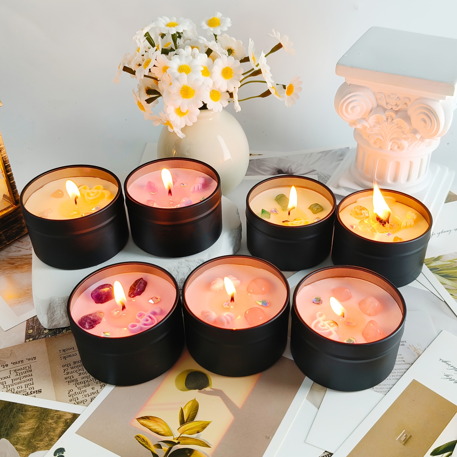   home fragrance candle   70 grams 2 4 oz per jar made of high quality soy   and long lasting   in fragrance types black     orange peach violet lavender purifies the air removes odors