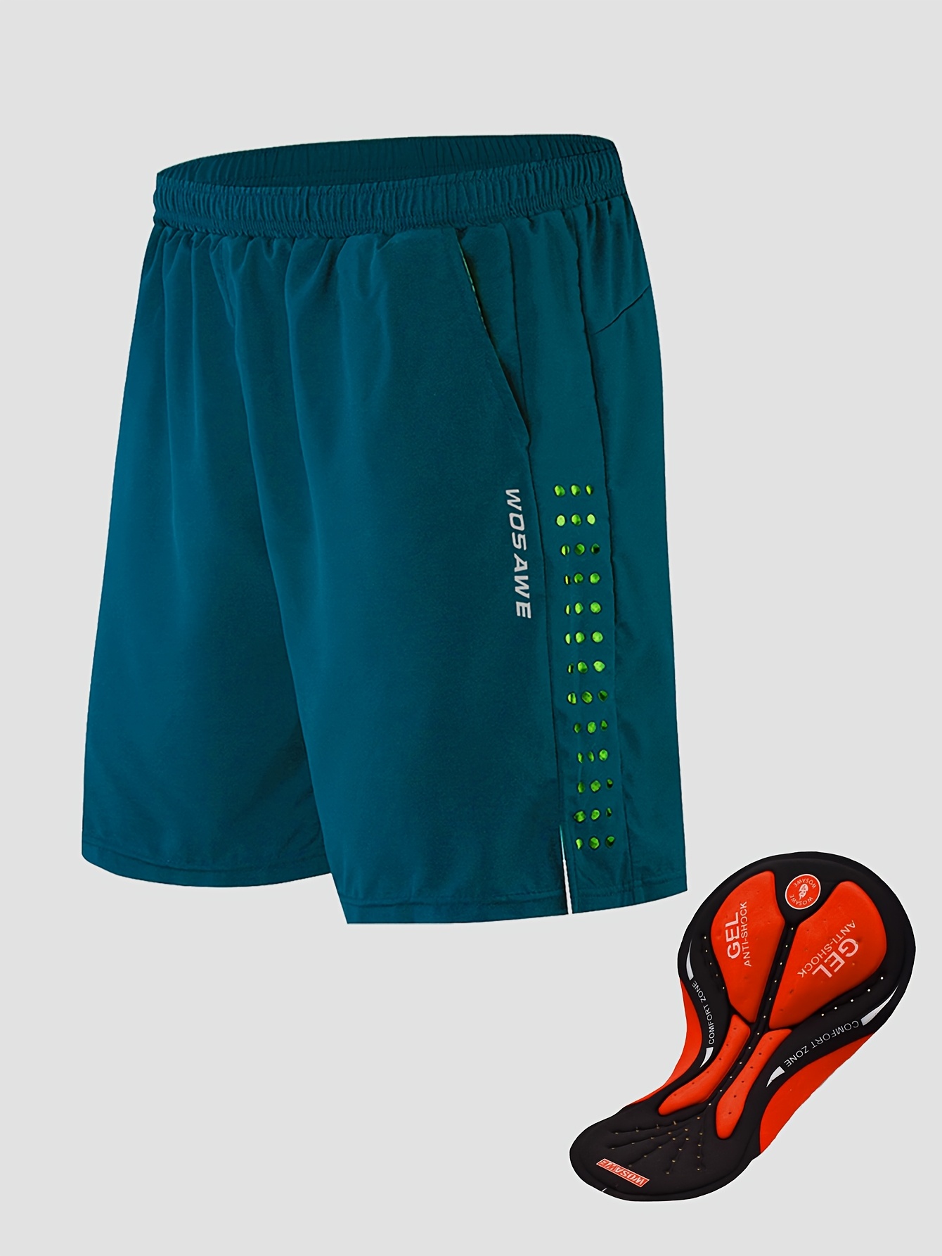 WOSAWE Men's Baggy 3D Padded Cycling Shorts With Pockets, MTB Bike Underwear