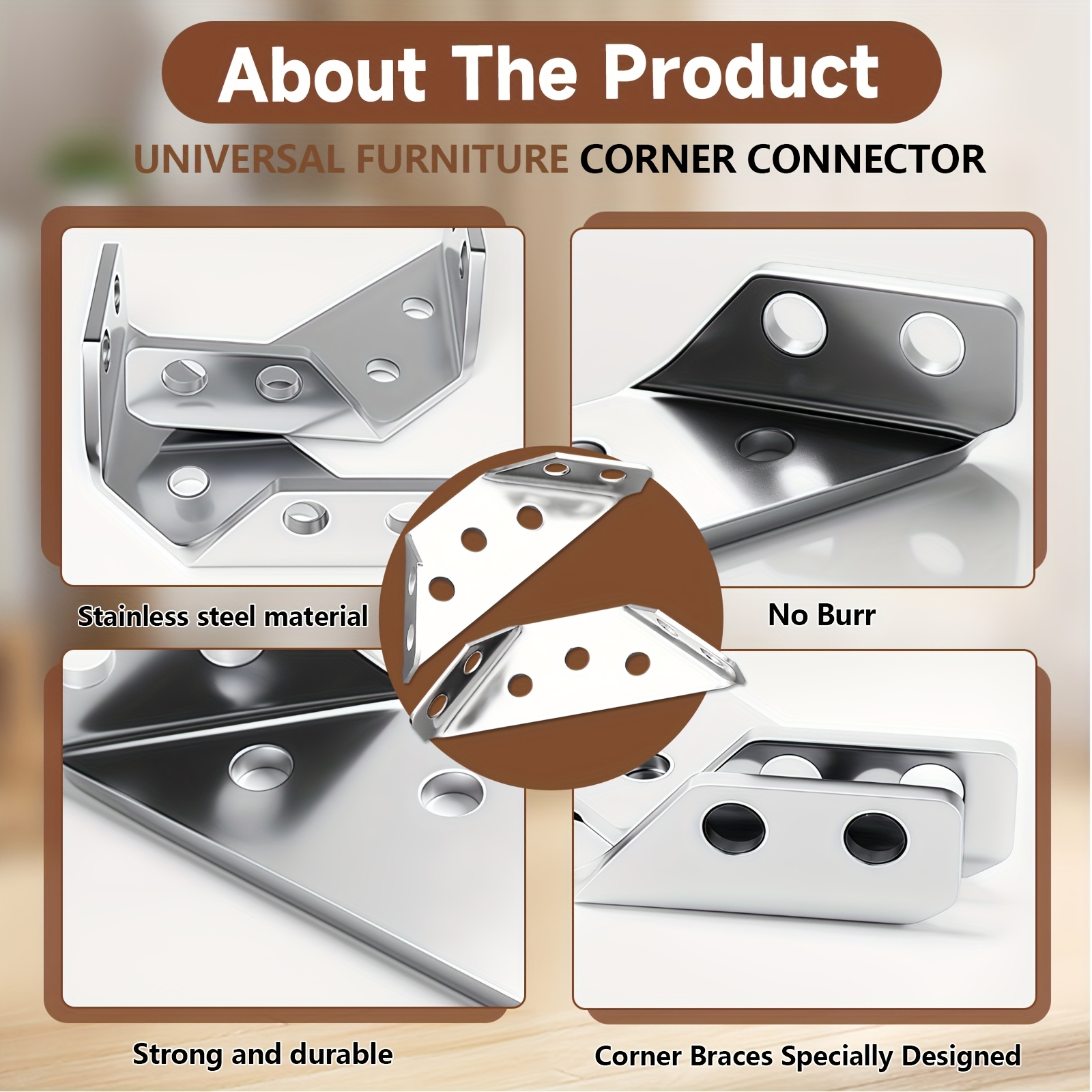 240 Heavy-duty Thickened Stainless Steel Corner Brackets, Sturdy... product image 10