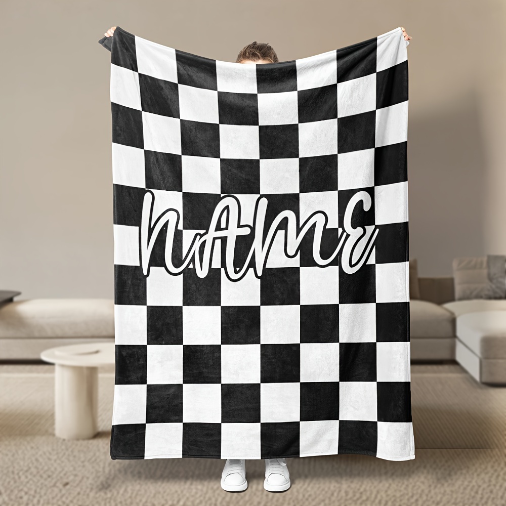 

1 Piece Custom Name Flannel Fleece Blanket, Personalized With For Girls, Boys, Adults, Valentine's Day Gifts, Lightweight, Soft And Cozy For Bed, Couch, Camping, Travel - Warm For All !