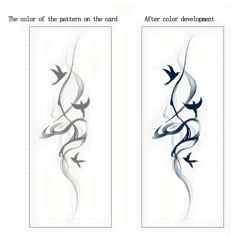 Herbal Juice Tattoo Sticker, Bird, Fun, Artistic, Waterproof, Non-reflective, Unisex, Realistic, Free