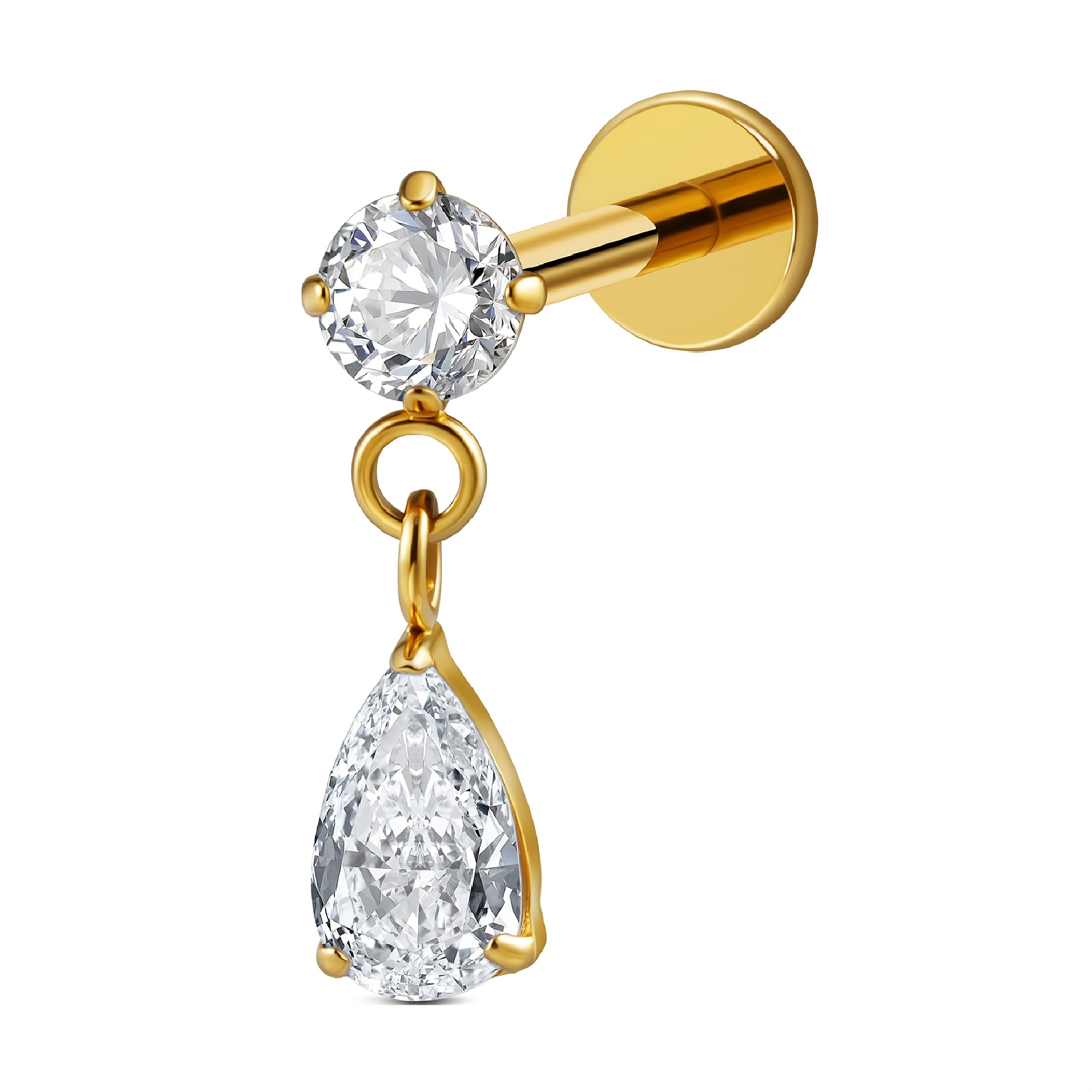 TEMU 2d Flat, Lady's Lip Stud Is Elegant And Stylish. The Stainless Steel Cartilage Earrings Are Flat-back. Earrings Are Suitable For The Ear Screen.