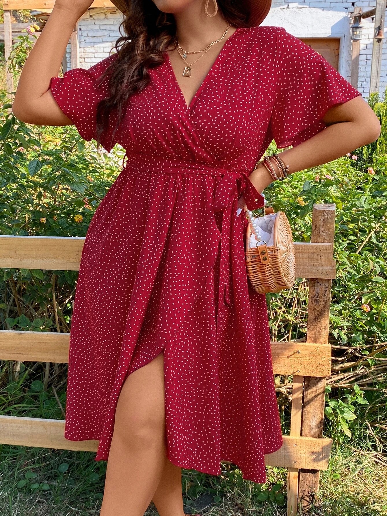 open lace back dress Plus Size Red Wrap Dress | Red Wrap Dress
