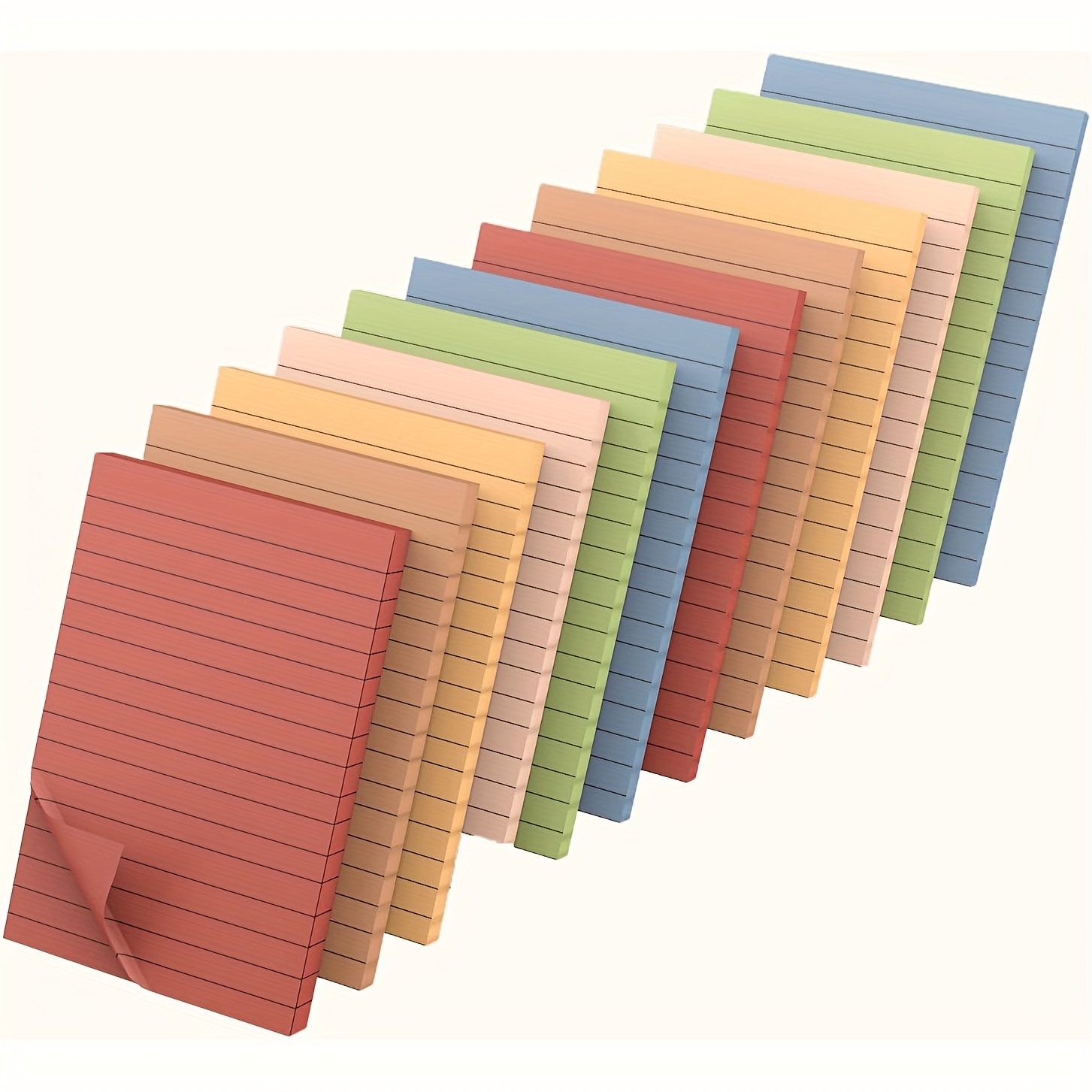 TEMU 80 Pages Of Lined Sticky Note Paper 4x6 Inches, Lined Sticky Note, Large Sticky Note, Super Sticky , Suitable For Office And Home Random Color